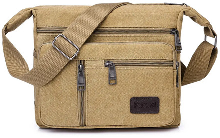 Horizontal men's canvas shoulder messenger bag to do business collection wallet travel bag mobile phone bag men's shoulder bag