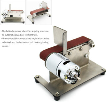 Horizontale Bandschuurmachine Grootser Mini Elektrische Riem Slijpen Sander Multifunctionele Grinder Diy Polijsten Slijpmachine