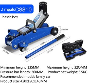 Horizontale Hydraulische Jack Kleine En Draagbare 2 Ton Auto Jack Voertuig Hydraulische Jack Home Auto Handleiding Band Snel Veranderen Gereedschap Package een