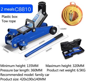 Horizontale Hydraulische Jack Kleine En Draagbare 2 Ton Auto Jack Voertuig Hydraulische Jack Home Auto Handleiding Band Snel Veranderen Gereedschap Package three