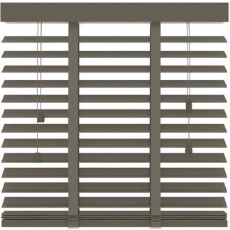 Horizontale jaloezie hout 50mm taupe 100 x 130cm Bruin