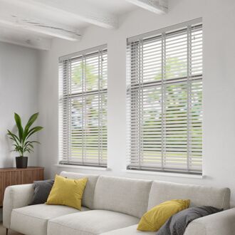 Horizontale jaloezie hout 50mm wit 80 x 180cm