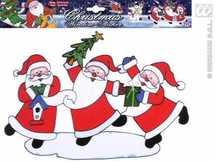 Horizontale kerstman sticker 40cm