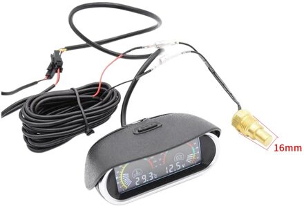 Horizontale Truck Hoge Nauwkeurigheid 2 In 1 Temp Sensor Auto Motorfiets Universele Water Temperatuurmeter 12V 24V Duurzaam lcd Voltmeter 16mm