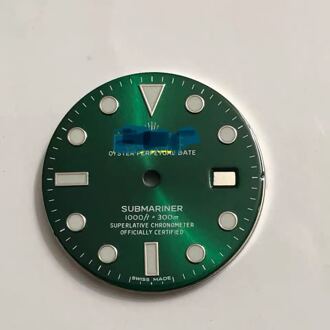 Horloge Accessoires, Zwart En Groen Water Ghost Oppervlak, Letterlijke, Wijzerplaat, Wijzerplaat, Geschikt Voor 2836, 2824, 3135 Bewegingen.