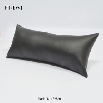 Horloge Armband Kussen Voor Case Box Zachte Fluwelen Pu Lederen Enkelband Bangle Display Stand Houder Kussen Fotografie Prop zwart PU L