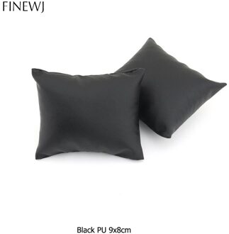 Horloge Armband Kussen Voor Case Box Zachte Fluwelen Pu Lederen Enkelband Bangle Display Stand Houder Kussen Fotografie Prop zwart PU S