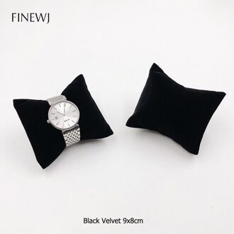 Horloge Armband Kussen Voor Case Box Zachte Fluwelen Pu Lederen Enkelband Bangle Display Stand Houder Kussen Fotografie Prop zwart Velvet S