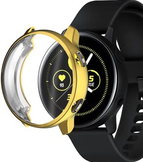 Horloge Case Voor Samsung Galaxy Horloge Actieve 1 Cover Siliconen Screen Protection Case Volledige Dekking Smart Horloge Bumper Accessoires goud