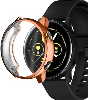 Horloge Case Voor Samsung Galaxy Horloge Actieve 1 Cover Siliconen Screen Protection Case Volledige Dekking Smart Horloge Bumper Accessoires roos goud