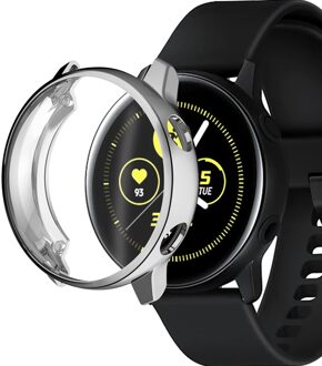 Horloge Case Voor Samsung Galaxy Horloge Actieve 1 Cover Siliconen Screen Protection Case Volledige Dekking Smart Horloge Bumper Accessoires zilver