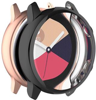 Horloge Case Voor Samsung Galaxy Horloge Actieve/R500 Case Cover Plating Kleurrijke Transparante Tpu Zacht Plastic Beschermhoes Cover Plating zwart