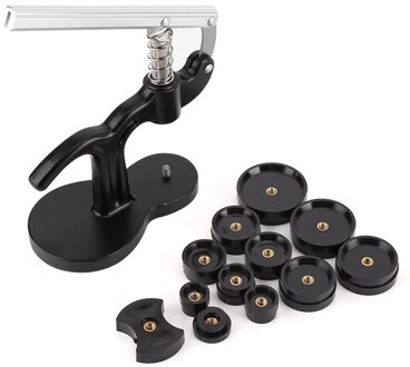 Horloge Druk Set, Case Cover Druk Closer Horlogemaker Presser Remover Houder Reparatie Tool Met 12x Sterft Zwart