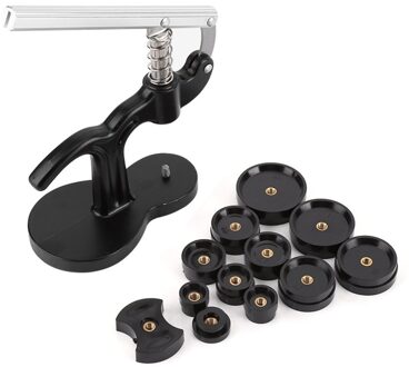 Horloge Druk Set, Case Cover Druk Closer Horlogemaker Presser Remover Houder Reparatie Tool Met 12x Sterft Zwart