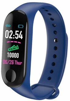Horloge Hartslagmeter Bericht Waterdichte Fitness Tracker Bloeddruk Armband Smart Polsband Stappenteller Gezondheid Sport mount charge blauw