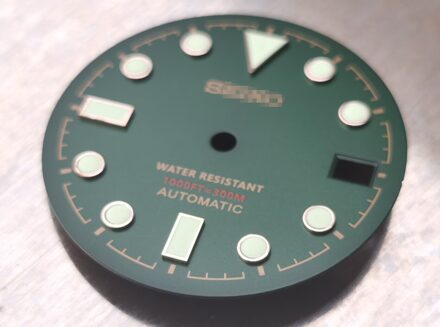 Horloge Onderdelen 28.5Mm Groen/Zwarte Wijzerplaat Lichtgevende Marks Geschikt Voor NH35 Automatische Beweging groen Dial