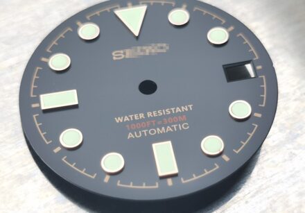 Horloge Onderdelen 28.5Mm Groen/Zwarte Wijzerplaat Lichtgevende Marks Geschikt Voor NH35 Automatische Beweging zwart Dial