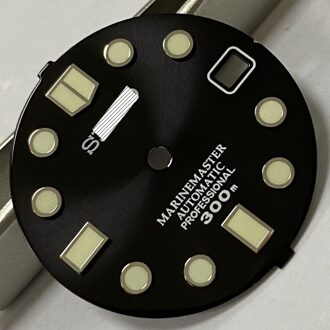 Horloge Onderdelen 28.5Mm Zwart/Green Dial Luminous Marks Duikhorloge Wijzerplaat Geschikt Voor NH35 Automatische Beweging model--1
