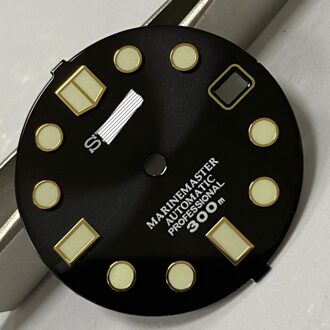 Horloge Onderdelen 28.5Mm Zwart/Green Dial Luminous Marks Duikhorloge Wijzerplaat Geschikt Voor NH35 Automatische Beweging model--2