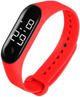 Horloges Met Led Waterdichte Elektronische Touch Sensor Voor Elektronische Sport Mannen Vrouwen Student Minnaar Swim Met Pp Doos Rood