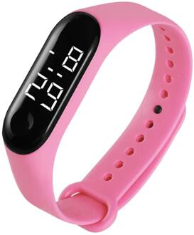 Horloges Met Led Waterdichte Elektronische Touch Sensor Voor Elektronische Sport Mannen Vrouwen Student Minnaar Swim Met Pp Doos Roze