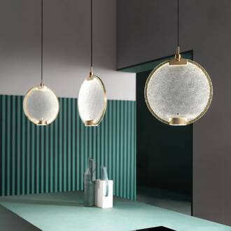 Horo S1 LED hanglamp, transparant geborsteld messing, helder