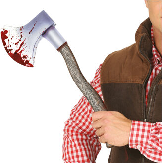 Horror bijl met bloed - 49 cm - kunststof - Halloween wapens - accessoires
