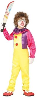 Horror clown Freak verkleed kostuum voor kinderen - Halloween verkleedkleding - Horrorclowns 7-9 jaar (122-134)