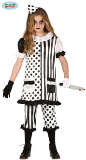 Horror Clown Kostuum Meisje Zwart/Wit Multikleur - Print