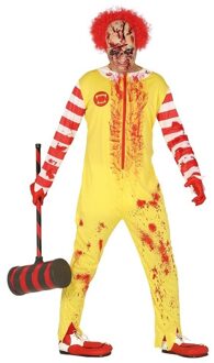Horror clown Ronald verkleed kostuum voor heren - maat L - Carnavalskleding - Halloween