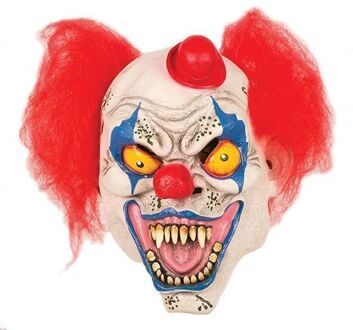 Horror clown verkleedmasker met hoedje - latex - gezicht masker - Halloween