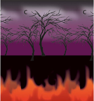 Horror decoratie scenesetter - 15 x 1,2 meter - Halloween wanddecoratie - versiering Multi