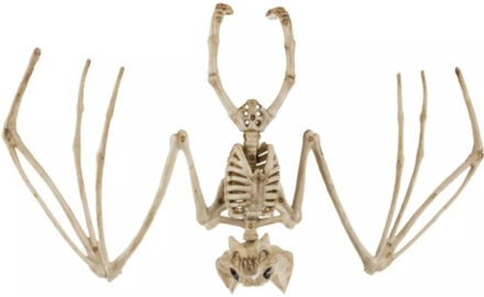 Horror decoratie skelet vleermuis - 30 x 16 cm - Halloween decoratie dieren - Vleermuizen geraamte