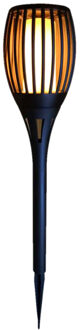 Horror decoratie solar LED vlam tuinfakkel zwart 78 cm