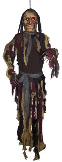 Horror decoratie spook /geest met licht 160 cm Multi