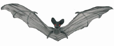 Horror decoratie vleermuis grijs 50 cm - Halloween decoratie dieren - Feestdecoratievoorwerp