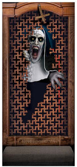 Horror deur scenesetter/deurposter - zombie non - Halloween thema versiering - 180 x 80 cm Bruin