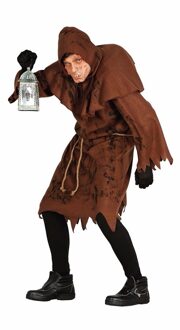 Horror en Halloween verkleed kostuum - gebochelde man - bruin - 4-delig - Notre Dame