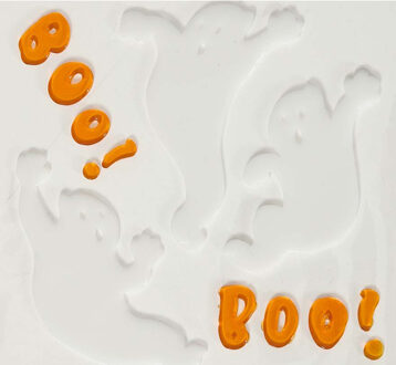 Horror gel raamstickers spookjes - 25 x 25 cm - wit/oranje - Halloween thema decoratie/versiering - Feeststickers