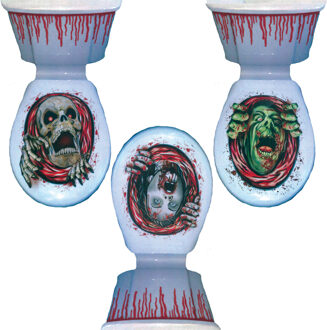 Horror Halloween deco Toiletbril hoes 40 x 30 cm Multi
