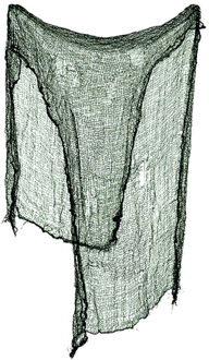 Horror/halloween deco wand/muur/plafond gordijn - groen - 190 x 75 cm - stof met griezelige uitstraling - Feestdeurgordi