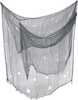 Horror/halloween deco wand/muur/plafond gordijn stof - grijs - 200 x 500 cm - griezel uitstraling