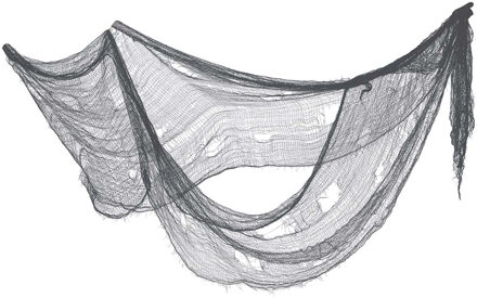 Horror/halloween deco wand/muur/plafond gordijn stof - grijs - 76 x 228 cm - griezel uitstraling