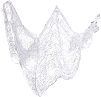 Horror/halloween deco wand/muur/plafond gordijn stof - wit - 76 x 228 cm - griezel uitstraling