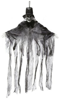 Horror/halloween decoratie skelet/geraamte spook bruidegom pop - hangend - 70 cm