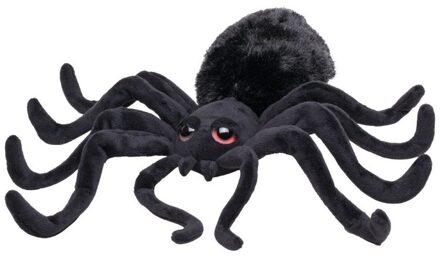 Horror/Halloween speelgoed zwarte knuffel spinnen 40 cm