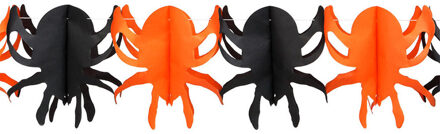 Horror/halloween thema feestslinger - Spinnen - papier - 300 cm - Feestartikelen/versiering - Feestslingers Zwart