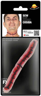 Horror/halloween verkleed accessoires bloed/vlees - nep nekwond - opplakken - littekens