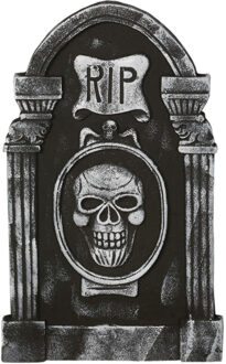 Horror kerkhof decoratie grafsteen RIP - 50 x 30 cm - Halloween - Feestdecoratievoorwerp