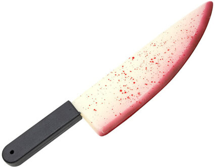 Horror keukenmes/slagersmes - glow in the dark - met nep bloed - 50 cm